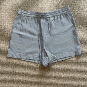 NWT T. Alexander Wang Blue and White striped silk shorts